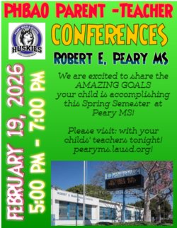 Parents/Guardians please join us for Parent-Teacher Conferences to see how your child is performing academically!